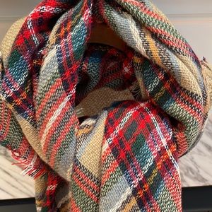 Plaid Cozy Blanket Scarf